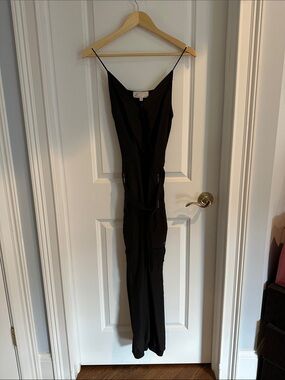 dh New York Women’s Black Spaghetti-Strap Jumpsuit Sz S